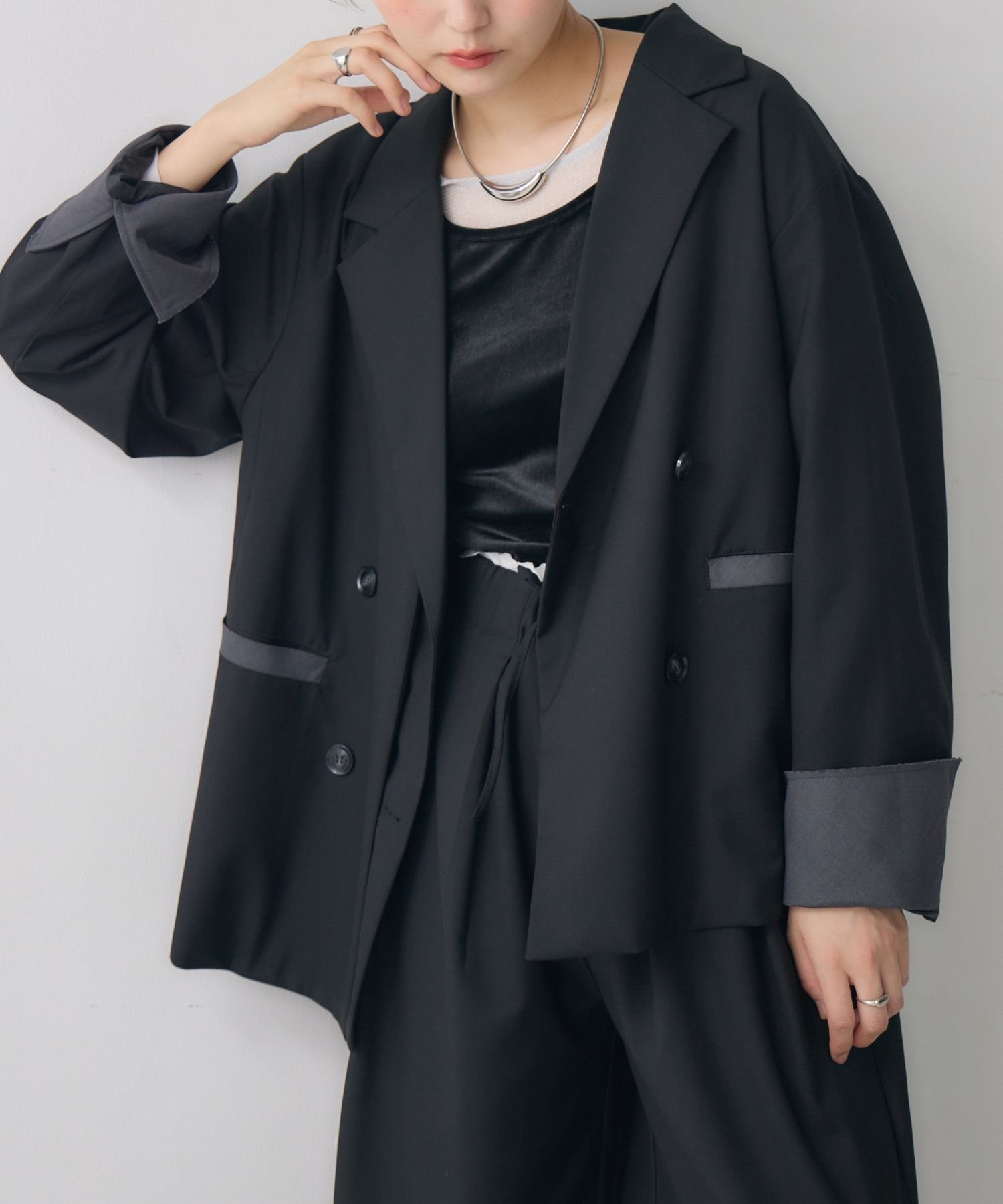 【レトロガール/RETRO GIRL】のテーラージャケット インテリア・キッズ・メンズ・レディースファッション・服の通販 founy(ファニー) 　ファッション　Fashion　レディースファッション　Fashion for Women　アウター　Coat / Outerwear Collection　レディースジャケット・軽アウター　Jackets　2025年　2025　2025-2026秋冬・A/W　Autumn/Winter 2025–26 AW25–26　カットオフ　Cut-Off Design　シンプル　Simple, Minimal　ジャケット　Jacket, Outerwear　スラックス　Slacks, Dress Pants　セットアップ　Set-Up, Coordinated Outfit　トレンド　Trend, Trending Now　フロント　Front, Front Design　ロング　Long, Long-Length　ブラック|ID: prp329100004695364 ipo3291000000033905534