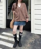 【アイモハ/aimoha】のaimoha -select-/Vネックスナップボタンブルゾン コーヒー|ID: prp329100004695707 ipo3291000000033908716