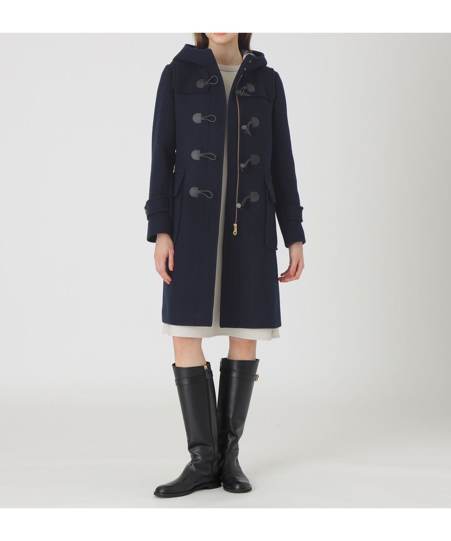 【ブルーレーベル クレストブリッジ/BLUE LABEL CRESTBRIDGE】の【一部店舗限定】パイルメルトンダッフルコート インテリア・キッズ・メンズ・レディースファッション・服の通販 founy(ファニー) 　ファッション　Fashion　レディースファッション　Fashion for Women　アウター　Coat / Outerwear Collection　コート・ロングコート・ピーコート　Long Coats, Peacoats & More　ダッフルコート　Duffle Coats　ダッフルコート　Duffle Coat, Toggle Coat　パッチ　Patch, Appliqué　ポケット　Pocket, Pocket Detail　メルトン　Melton, Heavy Wool　ヨーク　Yoke, Yoke Design　エレガント 上品　Elegant　定番　Standard, Basic Item　ネイビー|ID: prp329100004695730 ipo3291000000033908933
