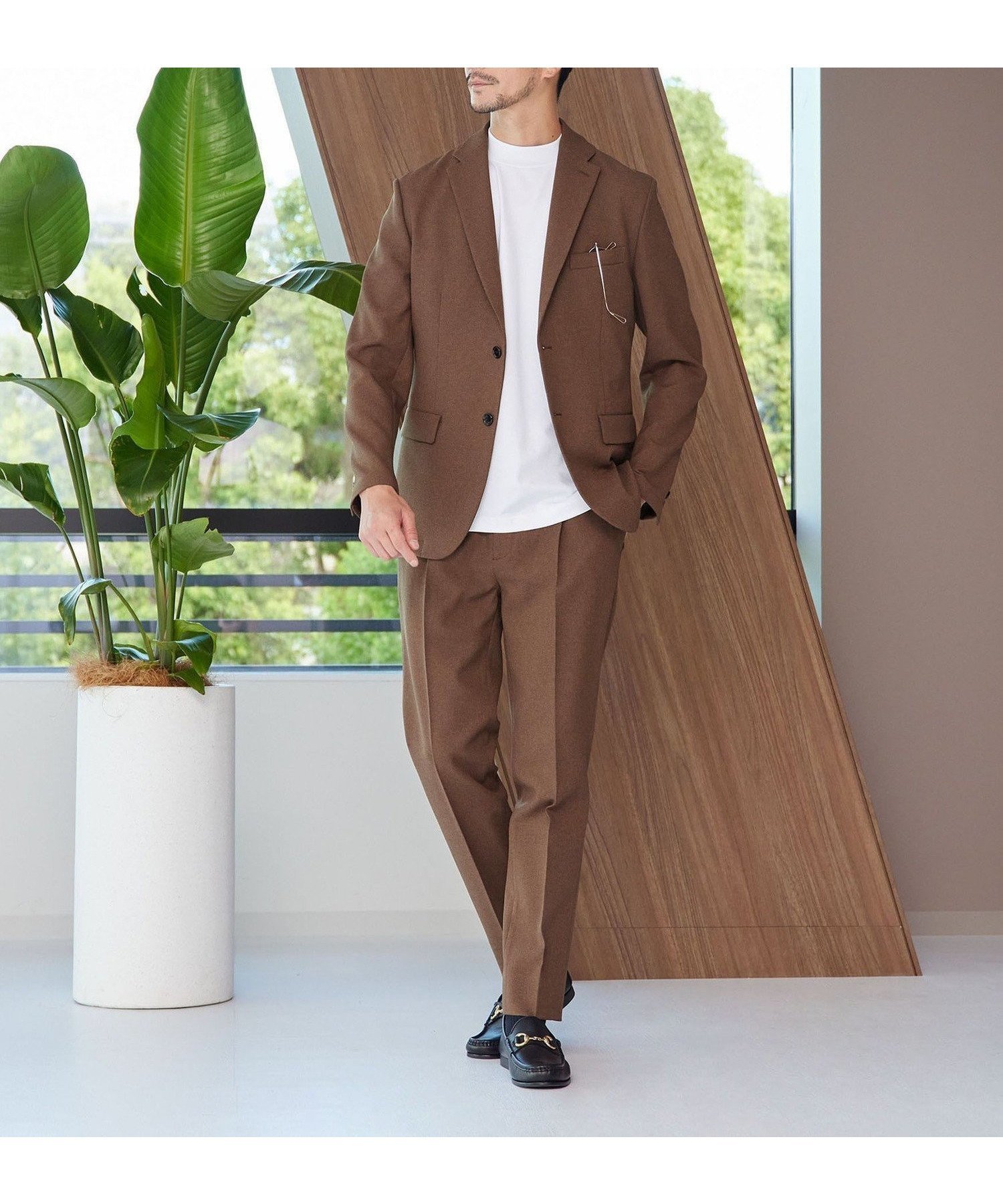 【ビューティ&ユース ユナイテッドアローズ/BEAUTY&YOUTH / UNITED ARROWS / MEN】の【WEB限定 WARDROBE SMART】LANATEC OX セットアップ/背抜きジャケット イージーパンツ インテリア・キッズ・メンズ・レディースファッション・服の通販 founy(ファニー) 　ファッション　Fashion　メンズファッション　Fashion for Men　ボトムス　Bottoms　インナー　Innerwear　ウォッシャブル　Machine Washable　オックス　Oxford Fabric　春　Spring　秋　Autumn　コイン　Coin, Coin Design　シェイプ　Shape, Slim Fit　ショルダー　Shoulder, Shoulder Strap　ジャケット　Jacket, Outerwear　スマート　Smart, Elegant　セットアップ　Set-Up, Coordinated Outfit　ドローコード　Drawcord, Drawstring Cord　バランス　Balance, Style Balance　ファブリック　Fabric, Textile　フィット　Fit, Slim Fit　フラップ　Flap, Flap Pocket　プリーツ　Pleats, Pleated　ポケット　Pocket, Pocket Detail　無地　Plain, Solid Color　冬　Winter / This Winter　A/W・秋冬　Autumn/Winter　S/S・春夏　SS, Spring/Summer, Warm Season　夏　Summer　エレガント 上品　Elegant　入学式　Entrance Ceremony　卒業式　Graduation Ceremony　MD.BROWN|ID: prp329100004695745 ipo3291000000034015465