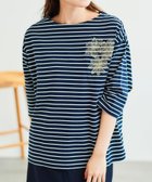 【ルクールブラン/le.coeur blanc】のボーダーモチーフ刺繍カットソー 人気、トレンドファッション・服の通販 founy(ファニー) ファッション Fashion レディースファッション Fashion for Women トップス・カットソー Cut & Sew Tops カットソー・ベーシックTシャツ Cut-and-Sewn Tops / Stretch Tees & Basics 2025年 2025 2025春夏・S/S Spring/Summer 2025 SS25 おすすめ Recommended / Our Picks カットソー Cut and Sewn Top シンプル Simple, Minimal デニム Denim, Jeans Material フラワー Flower, Floral ベーシック Basic, Essential ボーダー Border, Stripe モチーフ Motif, Design Theme 夏 Summer 定番 Standard, Basic Item 春 Spring 秋 Autumn thumbnail ネイビー柄|ID: prp329100004695787 ipo3291000000033909403