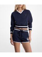【マイケルコース/MICHAEL KORS】のコントラスト トリム クロップド スウェット マイケルコース 人気、トレンドファッション・服の通販 founy(ファニー) ファッション Fashion レディースファッション Fashion for Women トップス・カットソー Cut & Sew Tops レディースパーカー・カジュアルフーディー Casual Hoodies & Sweatshirts スウェット・クルーネックトップス Sweatshirts & Crewnecks / Relaxed Fit Sweat Tops クロップド Cropped, Short Length コレクション Collection, Seasonal Line スウェット / スエット Sweatshirt, Sweatwear ラグジュアリー Luxury, Elegant thumbnail BLUE|ID: prp329100004695818 ipo3291000000033909669