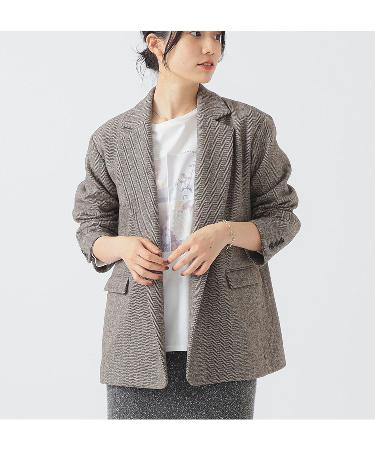 【ビーミングライフストアバイビームス/B:MING LIFE STORE by BEAMS】のミックス ツイード ジャケット(S~M) インテリア・キッズ・メンズ・レディースファッション・服の通販 founy(ファニー) 　ファッション　Fashion　レディースファッション　Fashion for Women　アウター　Coat / Outerwear Collection　レディースジャケット・軽アウター　Jackets　おすすめ　Recommended / Our Picks　ショルダー　Shoulder, Shoulder Strap　シンプル　Simple, Minimal　ジャケット　Jacket, Outerwear　ツイード　Twill, Twill Weave　デニム　Denim, Jeans Material　ドロップ　Drop Shoulder, Dropped Style　ネップ　Nepp, Slub Yarn　マニッシュ　Mannish, Boyish　ミックス　Mix, Mixed Style　ランダム　Random, Irregular　定番　Standard, Basic Item　秋　Autumn　BROWN|ID: prp329100004695839 ipo3291000000033909830