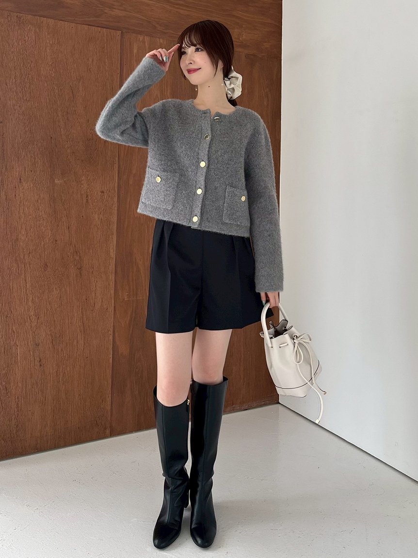【フレイ アイディー/FRAY I.D】のDリングショートパンツ インテリア・キッズ・メンズ・レディースファッション・服の通販 founy(ファニー) 　ファッション　Fashion　レディースファッション　Fashion for Women　パンツ　Pants & Trousers　ショートパンツ・ハーフパンツ　High-Waisted & Relaxed Shorts　ショート　Short, Short Length　シンプル　Simple, Minimal　スマート　Smart, Elegant　ツイード　Twill, Twill Weave　トレンド　Trend, Trending Now　バランス　Balance, Style Balance　フィット　Fit, Slim Fit　メタル　Metal, Metal Parts　ループ　Loop, Loop Knit　BLK[009]|ID: prp329100004695845 ipo3291000000034030528