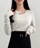 【ジュノア/JUNOAH】のCENEA 薄手カットアウトデザインカットソー 杢グレー|ID: prp329100004695903 ipo3291000000033910538