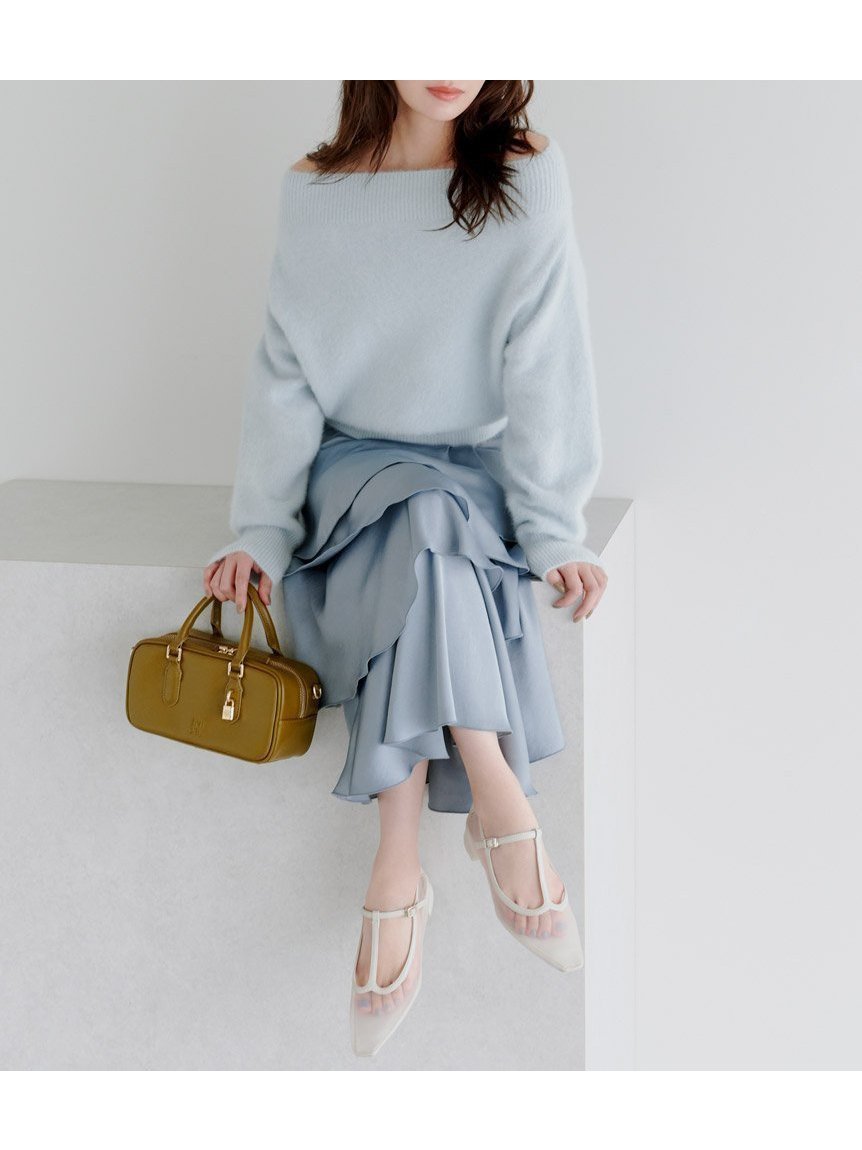 【スナイデル/SNIDEL】のサテンナローティアードスカート インテリア・キッズ・メンズ・レディースファッション・服の通販 founy(ファニー) 　ファッション　Fashion　レディースファッション　Fashion for Women　スカート　Skirts　ティアードスカート　Tiered Skirts　ウェーブ　Wavy Pattern　今季　This Season, Current Season　サテン　Satin, Glossy Fabric　ストレート　Straight, Straight Cut　スマート　Smart, Elegant　とろみ　Fluid, Flowy Fabric　トレンド　Trend, Trending Now　人気　Popular, Best Seller　フリル　Frill, Ruffle　ロング　Long, Long-Length　おすすめ　Recommended / Our Picks　エレガント 上品　Elegant　BLU[086]|ID: prp329100004695923 ipo3291000000034127649