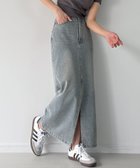 【ジュノア/JUNOAH】のラインストーンセンタースリットデニムスカート ライトブルー|ID: prp329100004695944 ipo3291000000033910972