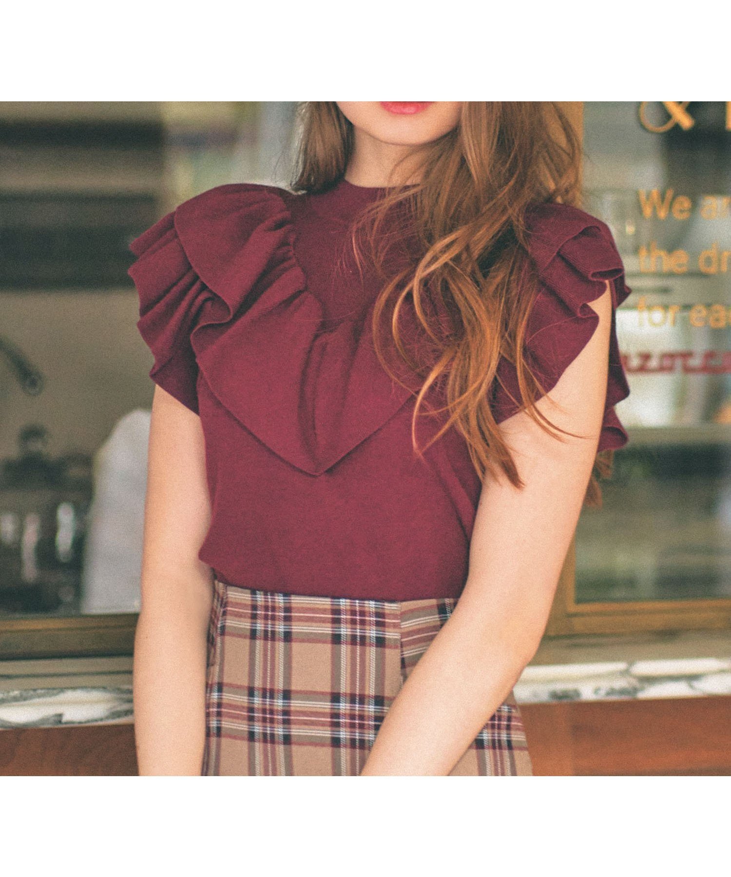 【ノエラ/Noela】のハイネックフリルニット インテリア・キッズ・メンズ・レディースファッション・服の通販 founy(ファニー) 　ファッション　Fashion　レディースファッション　Fashion for Women　トップス・カットソー　Cut & Sew Tops　ニット　Knit Tops & Sweaters　ハイネック　High Neck, Mock Neck　バランス　Balance, Style Balance　フリル　Frill, Ruffle　ボルドー|ID: prp329100004695955 ipo3291000000033911038