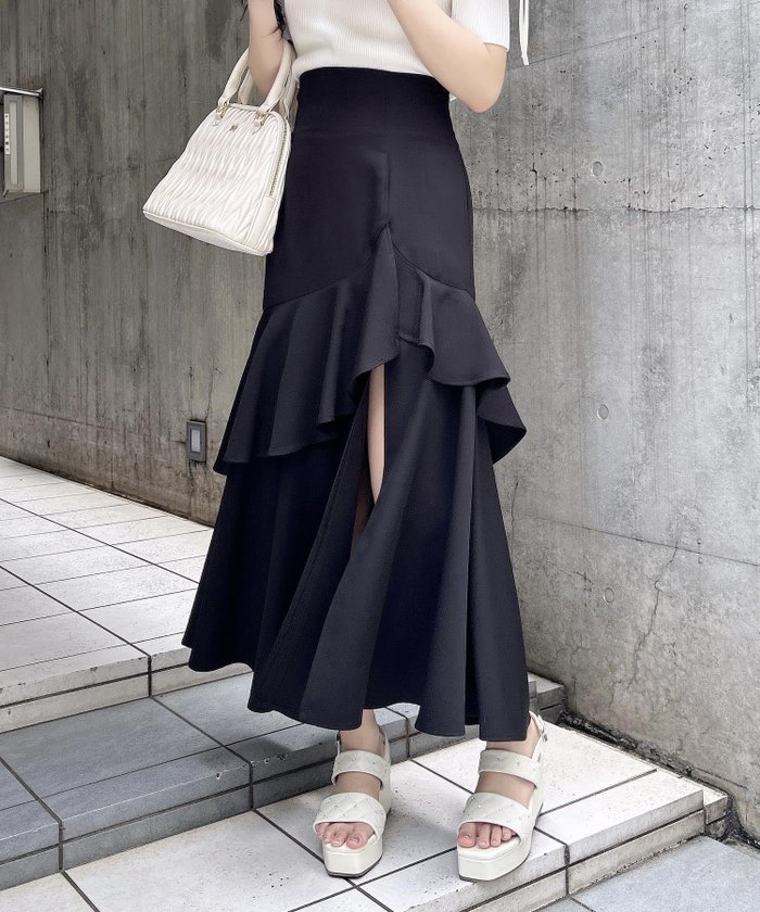 【イング/INGNI】のINGNI/BackレースUPアシメスリットSK インテリア・キッズ・メンズ・レディースファッション・服の通販 founy(ファニー) https://founy.com/ ファッション Fashion レディースファッション Fashion for Women スカート Skirts シンプル Simple, Minimal スリット Slit, Slit Detail フリル Frill, Ruffle レース Lace, Lace Fabric ロング Long, Long-Length エレガント 上品 Elegant |ID: prp329100004695968 ipo3291000000033911130