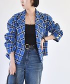 【シップス フォー ウィメン/SHIPS】のquaranciel ブルー ツイード チェック テーラード ジャケット(セットアップ対応) ブルー|ID: prp329100004695999 ipo3291000000033911387