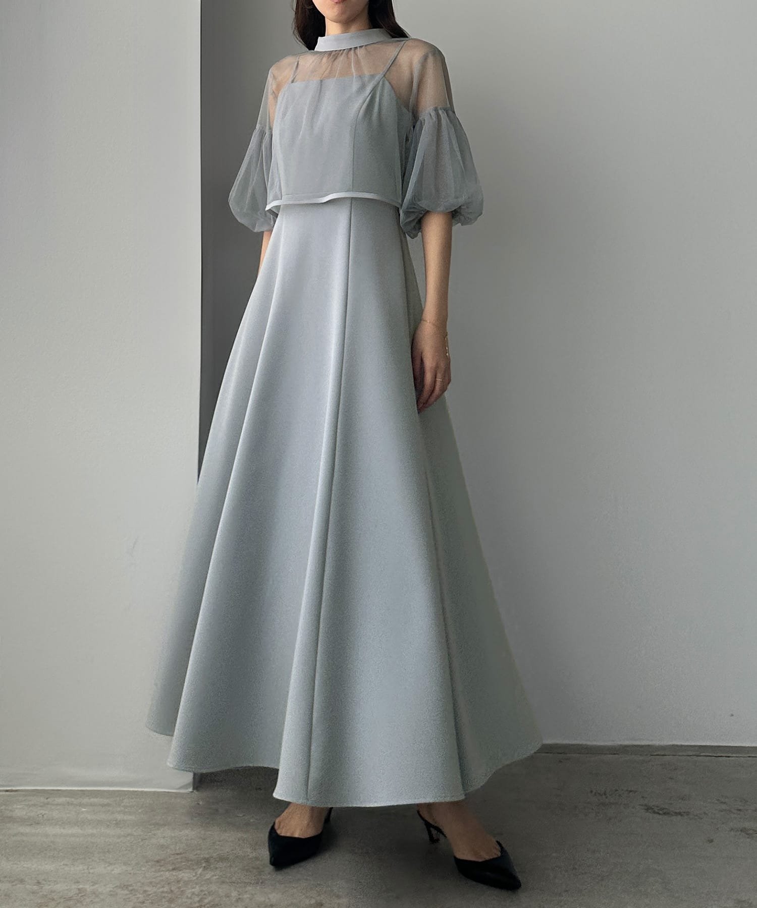 【ジュノア/JUNOAH】のLouere 2WAY半袖シアーボレロ+フレアキャミワンピースSET インテリア・キッズ・メンズ・レディースファッション・服の通販 founy(ファニー) 　ファッション　Fashion　レディースファッション　Fashion for Women　アウター　Coat / Outerwear Collection　ボレロ・ショート丈ジャケット / ドレス羽織りに　Boleros & Short Jackets　ワンピース　Dresses　キャミソールワンピース　Camisole Dresses　ボレロ　Bolero, Short Cardigan　半袖　Short Sleeve, Half Sleeve　ブルーグレー|ID: prp329100004696048 ipo3291000000033911807