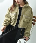 【インタープラネット/INTERPLANET】のBIGポケットデザインスタンドZIPブルゾン ベージュ|ID: prp329100004696056 ipo3291000000033911876