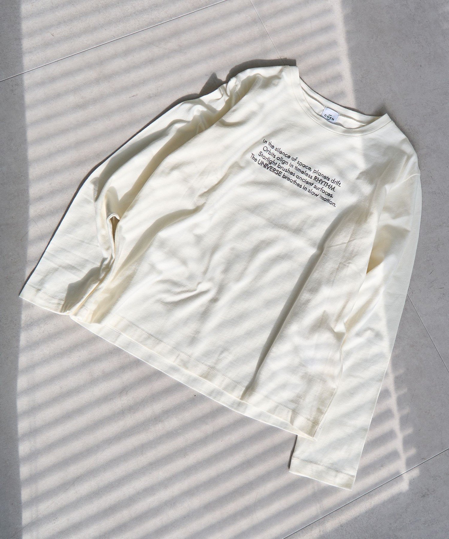 【コーエン/COEN】のロゴアソート長袖Tシャツ インテリア・キッズ・メンズ・レディースファッション・服の通販 founy(ファニー) 　ファッション　Fashion　レディースファッション　Fashion for Women　トップス・カットソー　Cut & Sew Tops　シャツ・ブラウス・オフィスカジュアル　Elegant Blouses & Button-Ups　ロングTシャツ・Tシャツ　Longline T-Shirts & Tees　インナー　Innerwear　秋　Autumn　コンパクト　Compact, Small Size　シンプル　Simple, Minimal　ジャケット　Jacket, Outerwear　長袖　Long Sleeve, Full Sleeve　バランス　Balance, Style Balance　ベーシック　Basic, Essential　OFF WHITE|ID: prp329100004696065 ipo3291000000034009814