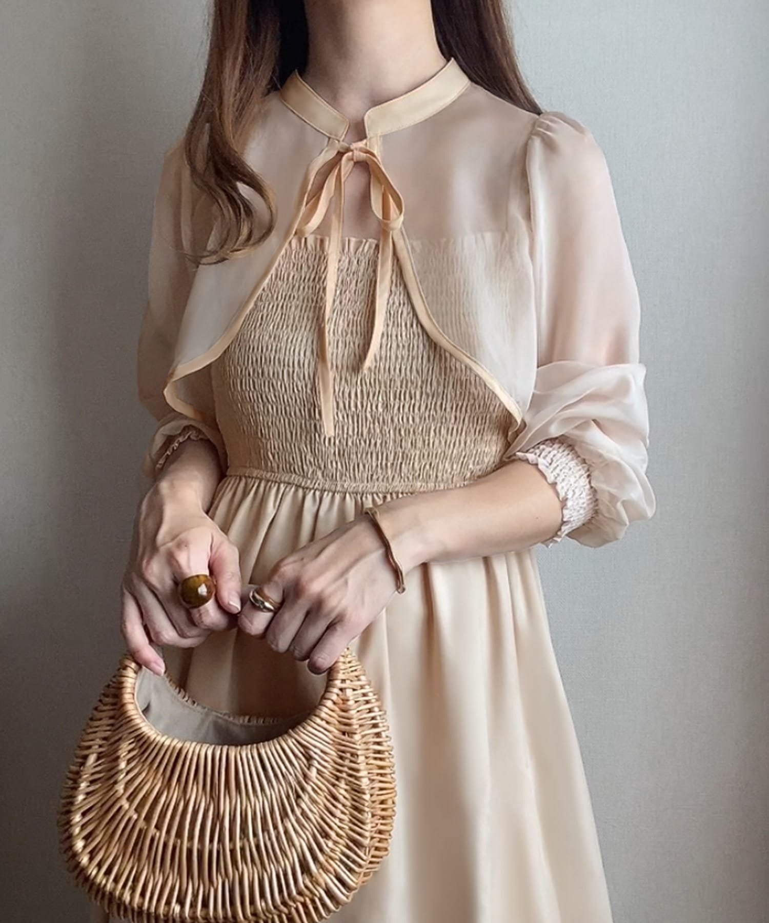 【ジュノア/JUNOAH】のFILLOU シアーボレロ+キャミワンピース インテリア・キッズ・メンズ・レディースファッション・服の通販 founy(ファニー) 　ファッション　Fashion　レディースファッション　Fashion for Women　アウター　Coat / Outerwear Collection　ボレロ・ショート丈ジャケット / ドレス羽織りに　Boleros & Short Jackets　ワンピース　Dresses　キャミソールワンピース　Camisole Dresses　キャミワンピース　Cami Dress, Slip Dress　ボレロ　Bolero, Short Cardigan　クリーム|ID: prp329100004696066 ipo3291000000033912001