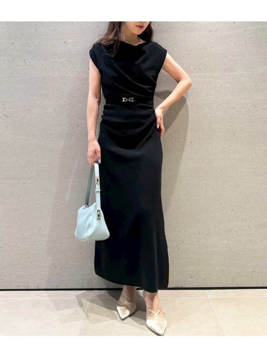 【リリーブラウン/Lily Brown】のベルト付きドレープニットワンピース 人気、トレンドファッション・服の通販 founy(ファニー) 　ファッション　Fashion　レディースファッション　Fashion for Women　ワンピース　Dresses　ニットワンピース　Knit Dresses　ベルト&ウエストマーク　Belts & Waist Accessories　エレガント 上品　Elegant　ギャザー　Gathered, Ruffled　シルク　Silk, 100% Silk　ドレープ　Drape, Draping Fabric　フォーマル　Formal, Dressy　 other-1|ID: prp329100004696090 ipo3291000000033912152