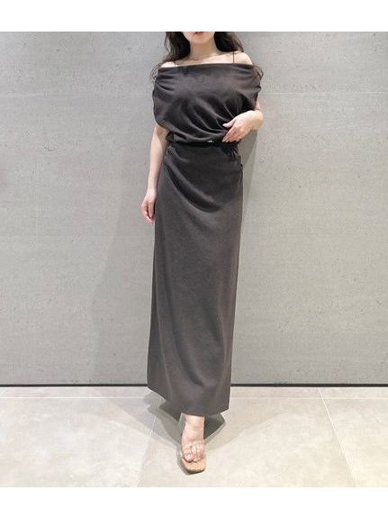 【リリーブラウン/Lily Brown】のベルト付きドレープニットワンピース インテリア・キッズ・メンズ・レディースファッション・服の通販 founy(ファニー) 　ファッション　Fashion　レディースファッション　Fashion for Women　ワンピース　Dresses　ニットワンピース　Knit Dresses　ベルト&ウエストマーク　Belts & Waist Accessories　エレガント 上品　Elegant　ギャザー　Gathered, Ruffled　シルク　Silk, 100% Silk　ドレープ　Drape, Draping Fabric　フォーマル　Formal, Dressy　BRW[058]|ID: prp329100004696090 ipo3291000000033912154