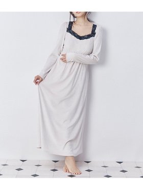 【スナイデル ホーム/SNIDEL HOME】のシルキーフリースワンピース 人気、トレンドファッション・服の通販 founy(ファニー) ファッション Fashion レディースファッション Fashion for Women ワンピース Dresses なめらか Smooth, Silky Texture ギャザー Gathered, Ruffled レース Lace, Lace Fabric ロング Long, Long-Length エレガント 上品 Elegant 長袖 Long Sleeve, Full Sleeve |ID:prp329100004696092