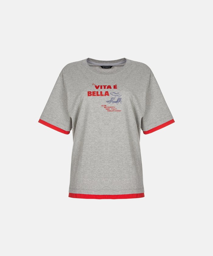 【その他のブランド/Other】のLa Vita E Bella Tシャツ インテリア・キッズ・メンズ・レディースファッション・服の通販 founy(ファニー) https://founy.com/ ファッション Fashion レディースファッション Fashion for Women トップス・カットソー Cut & Sew Tops シャツ・ブラウス・オフィスカジュアル Elegant Blouses & Button-Ups ロングTシャツ・Tシャツ Longline T-Shirts & Tees イタリア Italy |ID: prp329100004696109 ipo3291000000033912360