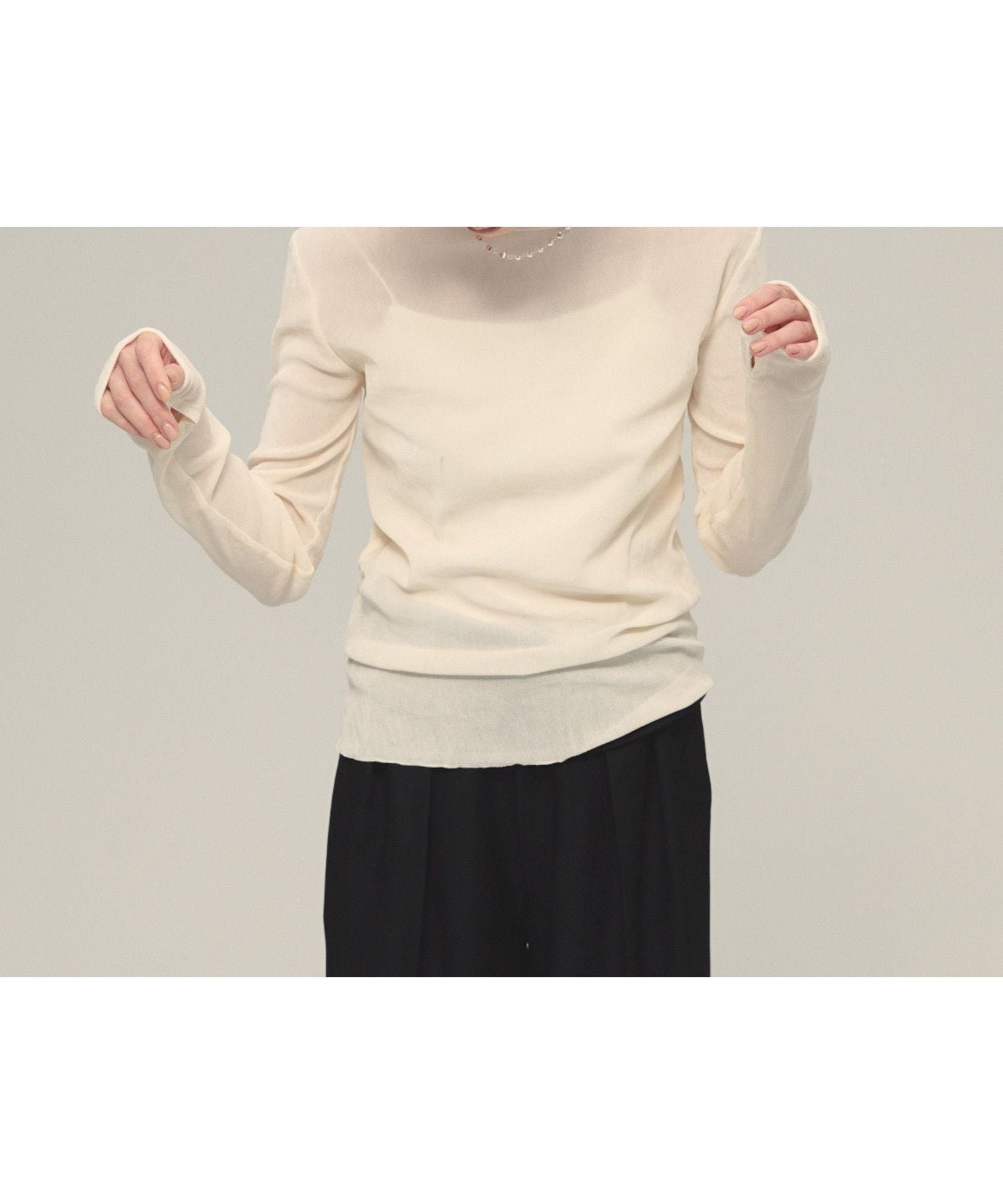 【ジーナシス/JEANASiS】のSheer Velour Pullover インテリア・キッズ・メンズ・レディースファッション・服の通販 founy(ファニー) 　ファッション　Fashion　レディースファッション　Fashion for Women　トップス・カットソー　Cut & Sew Tops　カジュアルプルオーバー・ニットトップス　Pullovers & Knit Tops / Casual Pullovers　ベロアトップス　Velour Tops / Velvet-Look Items　おすすめ　Recommended / Our Picks　インナー　Innerwear　シンプル　Simple, Minimal　スラックス　Slacks, Dress Pants　デニム　Denim, Jeans Material　ビスチェ　Bustier, Corset Top　ベロア　Velour, Soft Velvet　ボトム　Bottoms, Lower Wear　メッシュ　Mesh, Net Fabric　無地　Plain, Solid Color　A/W・秋冬　Autumn/Winter　オフホワイト|ID: prp329100004696211 ipo3291000000033913204
