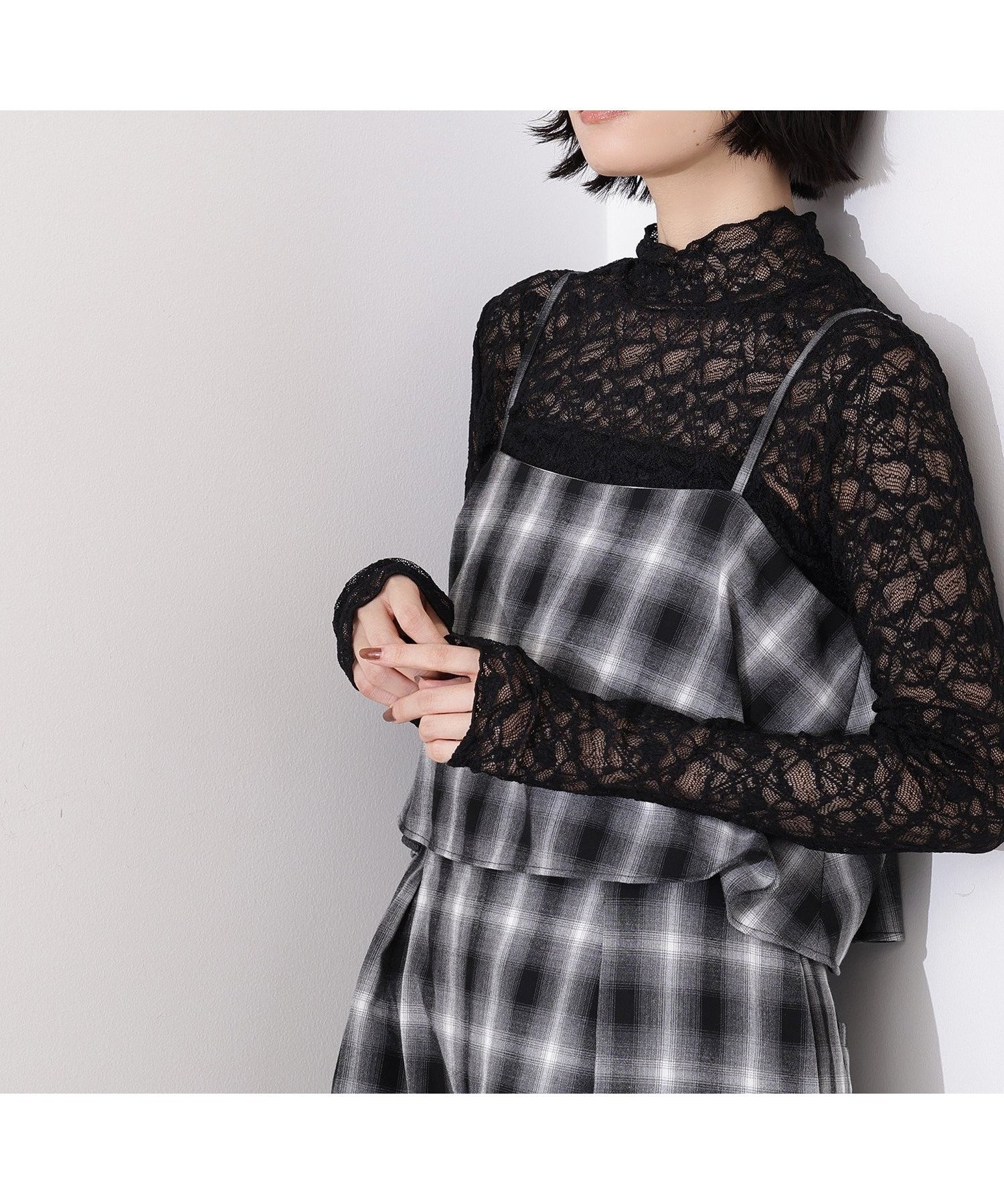 【エヌ ナチュラルビューティーベーシック/N.Natural Beauty basic】のレースハイネックカットソー 人気、トレンドファッション・服の通販 founy(ファニー) 　ファッション　Fashion　レディースファッション　Fashion for Women　トップス・カットソー　Cut & Sew Tops　カットソー・ベーシックTシャツ　Cut-and-Sewn Tops / Stretch Tees & Basics　おすすめ　Recommended / Our Picks　インナー　Innerwear　ストレッチ　Stretch, Stretchy Fabric　ハイネック　High Neck, Mock Neck　フィット　Fit, Slim Fit　フェミニン　Feminine, Girly　レース　Lace, Lace Fabric　 other-1|ID: prp329100004696299 ipo3291000000033914126