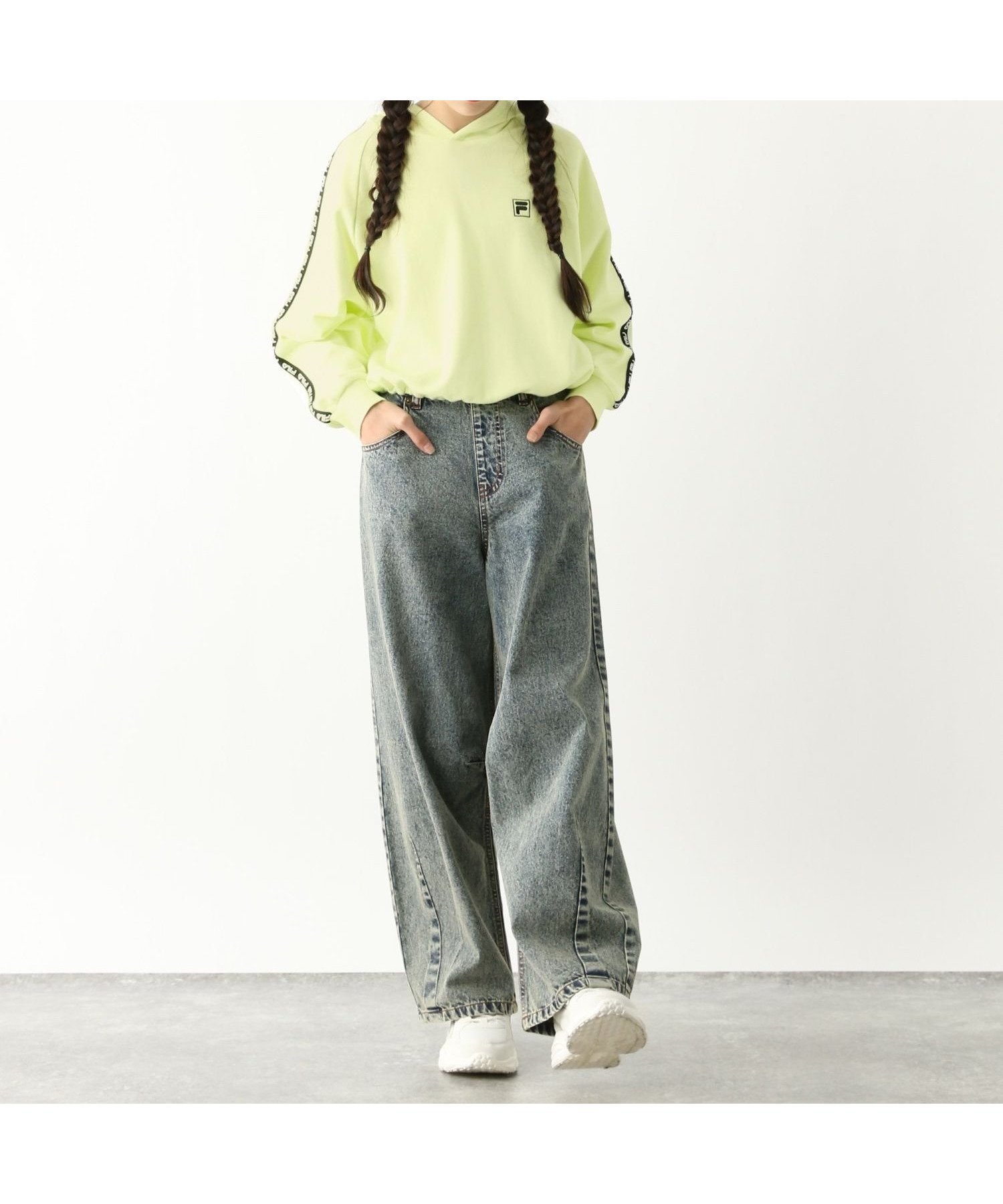 【グローバルワーク/GLOBAL WORK / KIDS】のFILA/コラボショートパーカー/キッズ/252061 インテリア・キッズ・メンズ・レディースファッション・服の通販 founy(ファニー) 　ファッション　Fashion　キッズファッション　Fashion for Kids　おすすめ　Recommended / Our Picks　カーゴパンツ　Cargo Pants, Utility Pants　ショート　Short, Short Length　パーカー　Hoodie, Parka　プリント　Print, Printed Pattern　ライムイエロー62|ID: prp329100004696365 ipo3291000000033914637