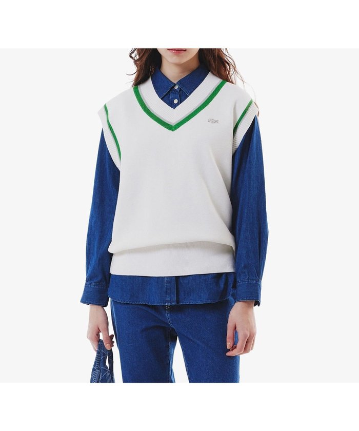 【ラコステ/LACOSTE】のチルデンニットベスト インテリア・キッズ・メンズ・レディースファッション・服の通販 founy(ファニー) https://founy.com/ ファッション Fashion レディースファッション Fashion for Women アウター Coat / Outerwear Collection トップス・カットソー Cut & Sew Tops ニット Knit Tops & Sweaters ベスト&ジレ / 重ね着スタイル Vests & Gilets ベーシック Basic, Essential モダン Modern, Contemporary |ID: prp329100004696368 ipo3291000000033914656