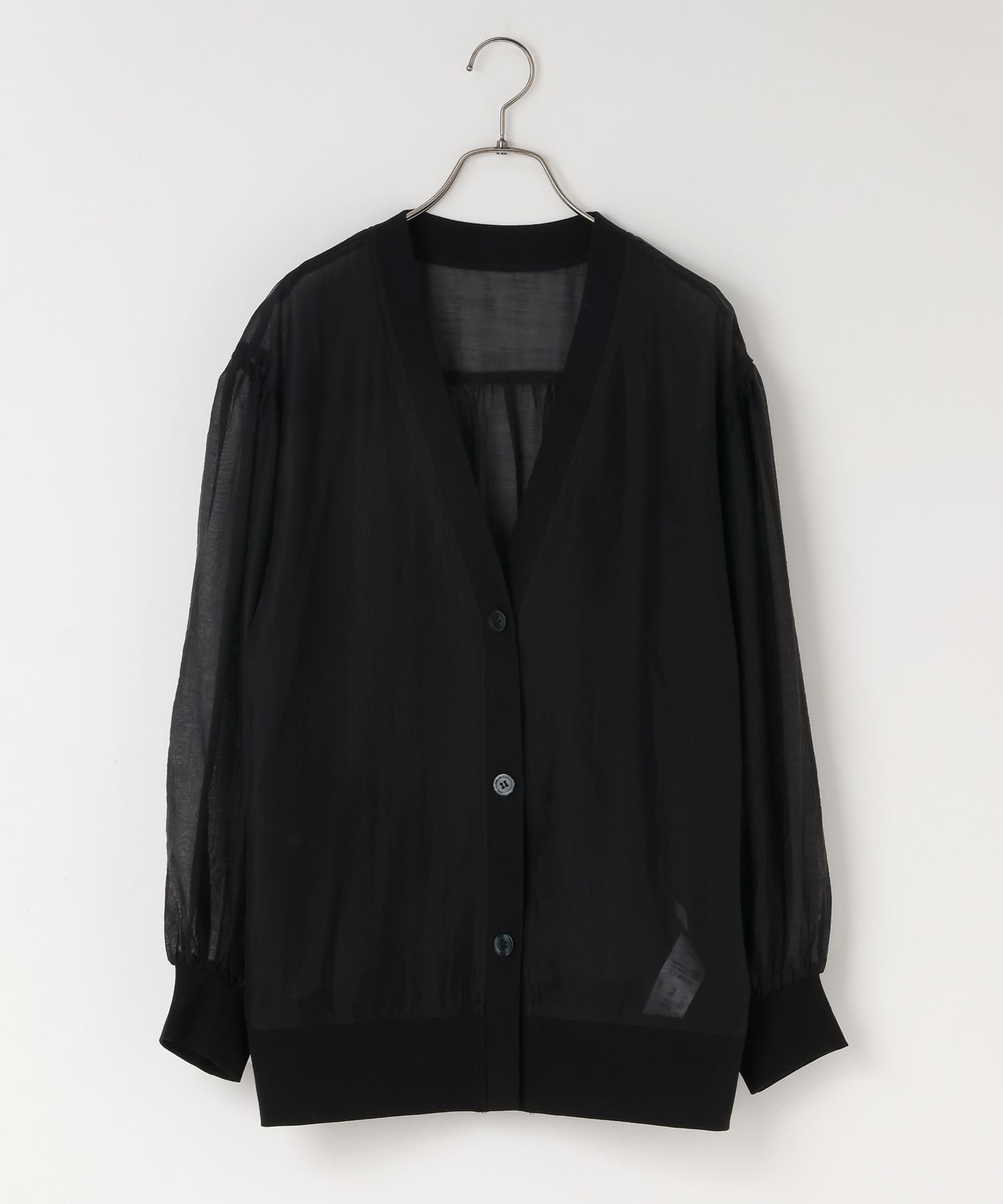 【ローリーズファーム/LOWRYS FARM】のシアーシャツカーディガンLS インテリア・キッズ・メンズ・レディースファッション・服の通販 founy(ファニー) 　ファッション　Fashion　レディースファッション　Fashion for Women　トップス・カットソー　Cut & Sew Tops　カーディガン・羽織り　Layered Style Cardigans　シャツ・ブラウス・オフィスカジュアル　Elegant Blouses & Button-Ups　カーディガン　Cardigan, Knitwear　シアー　Sheer, See-Through　ショート　Short, Short Length　タンク　Tank Top, Sleeveless Top　デニム　Denim, Jeans Material　ブラック09|ID: prp329100004696406 ipo3291000000033914999