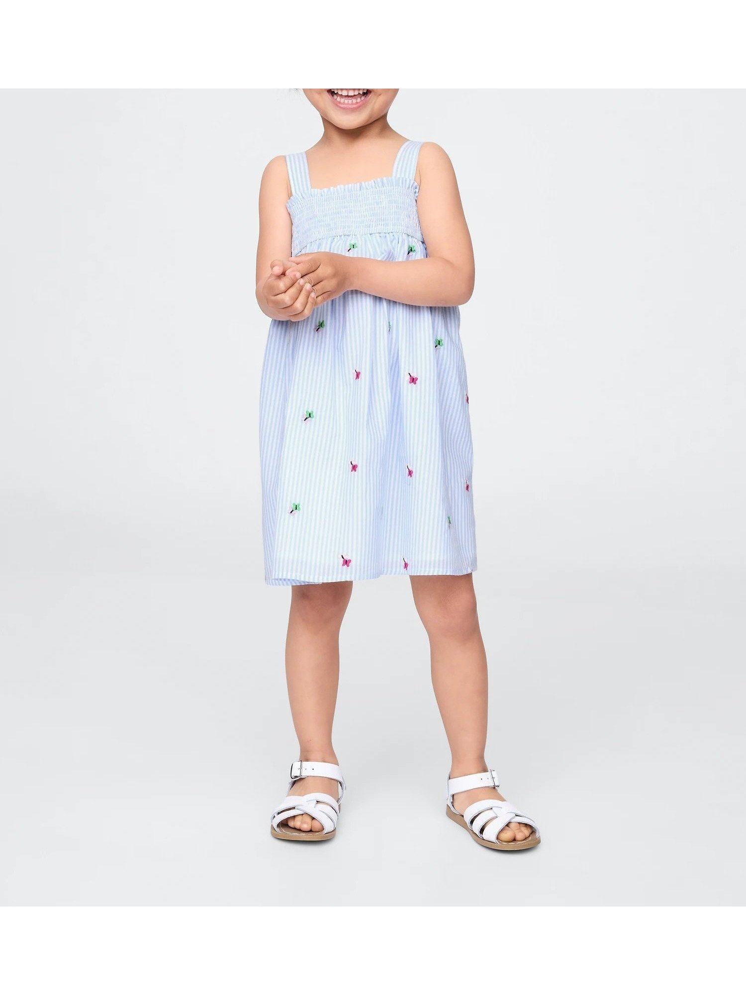 【ギャップ/GAP / KIDS】のスモッキングギャザー タンクトップワンピース (幼児・ベビー) 人気、トレンドファッション・服の通販 founy(ファニー) 　ファッション　Fashion　キッズファッション　Fashion for Kids　ワンピース　Dresses　カラフル　Colorful Design　シャーリング　Shirring, Ruched　スクエア　Square, Square Shape　ストライプ　Stripe, Striped Pattern　タンク　Tank Top, Sleeveless Top　バタフライ　Butterfly, Butterfly Motif　フィット　Fit, Slim Fit　ベビー　Baby, Babywear　ボトム　Bottoms, Lower Wear　モチーフ　Motif, Design Theme　ヨーク　Yoke, Yoke Design　リラックス　Relax, Relaxed Fit　おすすめ　Recommended / Our Picks　 other-1|ID: prp329100004696417 ipo3291000000033915075