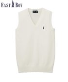 【イーストボーイ/EASTBOY】のベスト 綿 7G ニット 女子 高校生 スクール 人気、トレンドファッション・服の通販 founy(ファニー) ファッション Fashion レディースファッション Fashion for Women アウター Coat / Outerwear Collection トップス・カットソー Cut & Sew Tops ニット Knit Tops & Sweaters ベスト&ジレ / 重ね着スタイル Vests & Gilets インナー Innerwear タンブラー Tumbler, Travel Mug バランス Balance, Style Balance ベスト Vest, Waistcoat ポケット Pocket, Pocket Detail リボン Ribbon, Bow おすすめ Recommended / Our Picks thumbnail オフホワイト×ネイビー|ID: prp329100004696419 ipo3291000000034014187