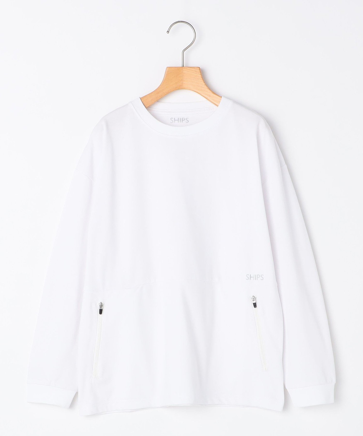 【シップス/SHIPS / KIDS】のSHIPS KIDS 140~160cm / 接触冷感 ロング スリーブ Tシャツ インテリア・キッズ・メンズ・レディースファッション・服の通販 founy(ファニー) 　ファッション　Fashion　キッズファッション　Fashion for Kids　インナー　Innerwear　カーディガン　Cardigan, Knitwear　シンプル　Simple, Minimal　ジャケット　Jacket, Outerwear　ストレッチ　Stretch, Stretchy Fabric　スリーブ　Sleeve, Long Sleeve / Short Sleeve　ポケット　Pocket, Pocket Detail　ロング　Long, Long-Length　おすすめ　Recommended / Our Picks　ホワイト|ID: prp329100004696435 ipo3291000000033915172