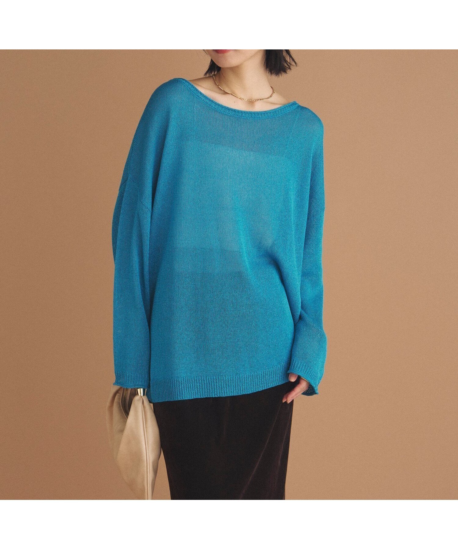【ドゥ アルシーヴ/Doux archives】のペーパーヤーンプルオーバー インテリア・キッズ・メンズ・レディースファッション・服の通販 founy(ファニー) 　ファッション　Fashion　レディースファッション　Fashion for Women　トップス・カットソー　Cut & Sew Tops　カジュアルプルオーバー・ニットトップス　Pullovers & Knit Tops / Casual Pullovers　シアー　Sheer, See-Through　ショルダー　Shoulder, Shoulder Strap　ドロップ　Drop Shoulder, Dropped Style　リラックス　Relax, Relaxed Fit　ワイド　Wide, Wide Fit　BLUE|ID: prp329100004696495 ipo3291000000033915595