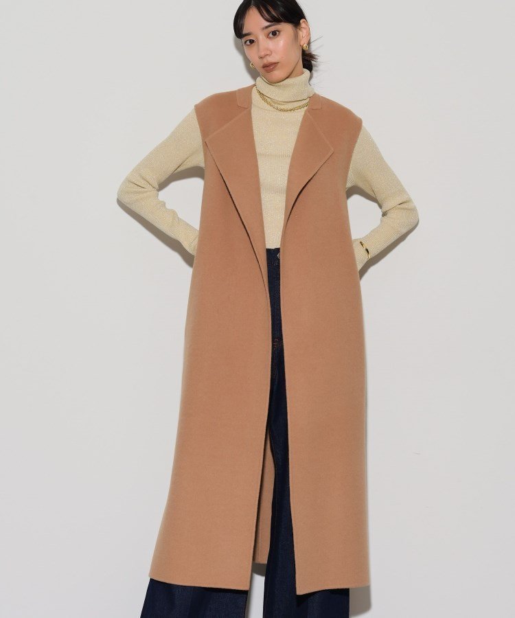 【インディヴィ/INDIVI】のウールナイロンリバージレ インテリア・キッズ・メンズ・レディースファッション・服の通販 founy(ファニー) 　ファッション　Fashion　レディースファッション　Fashion for Women　アウター　Coat / Outerwear Collection　トップス・カットソー　Cut & Sew Tops　ベスト&ジレ / 重ね着スタイル　Vests & Gilets　おすすめ　Recommended / Our Picks　インナー　Innerwear　ジャケット　Jacket, Outerwear　バランス　Balance, Style Balance　ブルゾン　Blouson, Bomber Jacket　今季　This Season, Current Season　キャメルブラウン|ID: prp329100004696539 ipo3291000000033915844