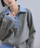 【アダム エ ロペ/ADAM ET ROPE'】の【WEB限定】・【サステナブル】バイカラーポロニットプルオーバー 人気、トレンドファッション・服の通販 founy(ファニー) ファッション Fashion レディースファッション Fashion for Women トップス・カットソー Cut & Sew Tops ニット Knit Tops & Sweaters カジュアルプルオーバー・ニットトップス Pullovers & Knit Tops / Casual Pullovers 2026年 2026 おすすめ Recommended / Our Picks コンパクト Compact, Small Size スラックス Slacks, Dress Pants スリーブ Sleeve, Long Sleeve / Short Sleeve デニム Denim, Jeans Material フェミニン Feminine, Girly フレア Flare, Flared ボトム Bottoms, Lower Wear ポケット Pocket, Pocket Detail ワイド Wide, Wide Fit A/W・秋冬 Autumn/Winter thumbnail グレー(07)|ID: prp329100004696628 ipo3291000000034477737