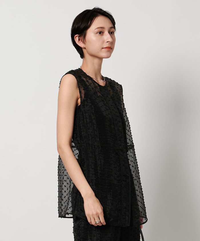 【ユナイテッドアローズ/UNITED ARROWS】のオーガンジー ドット ベスト インテリア・キッズ・メンズ・レディースファッション・服の通販 founy(ファニー) https://founy.com/ ファッション Fashion レディースファッション Fashion for Women アウター Coat / Outerwear Collection トップス・カットソー Cut & Sew Tops ベスト&ジレ / 重ね着スタイル Vests & Gilets おすすめ Recommended / Our Picks インナー Innerwear オーガンジー Organza Fabric カットソー Cut and Sewn Top セットアップ Set-Up, Coordinated Outfit センター Center, Center Line デニム Denim, Jeans Material ドット Polka Dot, Dot Pattern フィット Fit, Slim Fit ベスト Vest, Waistcoat エレガント 上品 Elegant |ID: prp329100004696680 ipo3291000000033916808