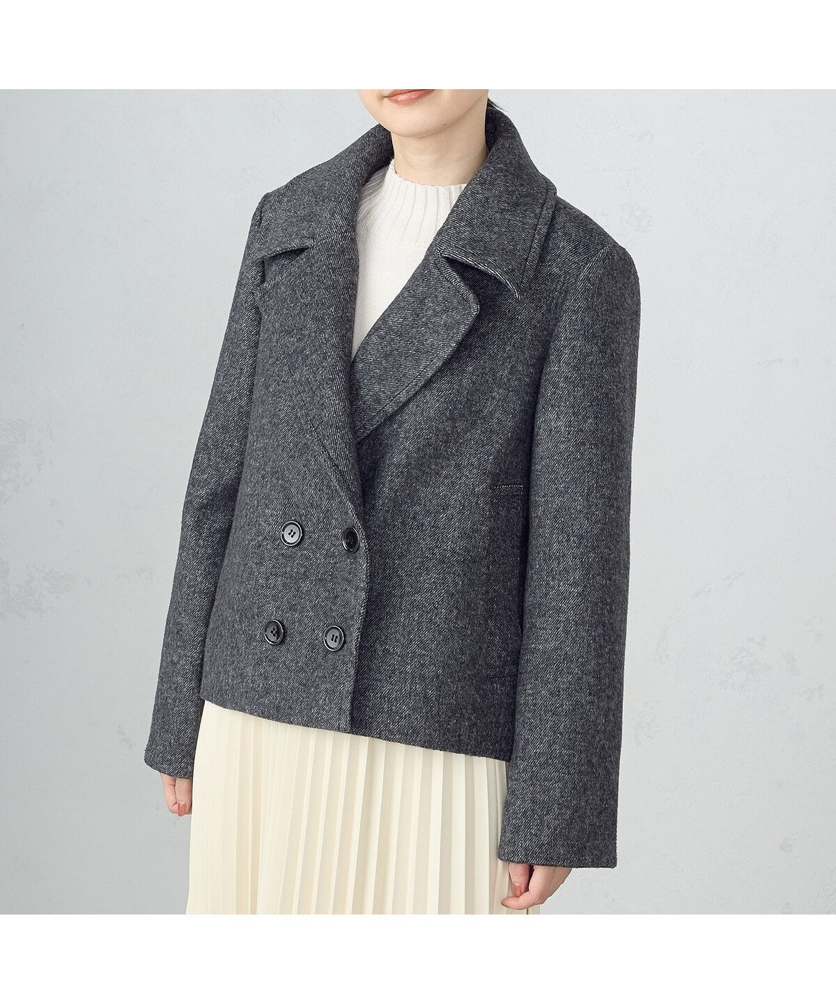 【コムサイズム/COMME CA ISM】のウール混 ビーバー ピーコート インテリア・キッズ・メンズ・レディースファッション・服の通販 founy(ファニー) 　ファッション　Fashion　レディースファッション　Fashion for Women　アウター　Coat / Outerwear Collection　コート・ロングコート・ピーコート　Long Coats, Peacoats & More　コンパクト　Compact, Small Size　ショート　Short, Short Length　フォルム　Silhouette, Form　軽量　Lightweight, Ultra Light　グレー|ID: prp329100004697164 ipo3291000000033919690