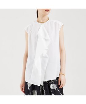 【カリテ/qualite】のフロントラッフルノースリーブブラウス 人気、トレンドファッション・服の通販 founy(ファニー) ファッション Fashion レディースファッション Fashion for Women トップス・カットソー Cut & Sew Tops キャミソール&ノースリーブ Camisoles & Sleeveless Tops シャツ・ブラウス・オフィスカジュアル Elegant Blouses & Button-Ups おすすめ Recommended / Our Picks ジャケット Jacket, Outerwear ドレープ Drape, Draping Fabric フロント Front, Front Design 夏 Summer 羽織 Haori, Light Jacket ビジネス 仕事 通勤 Business / Work / Commuting |ID:prp329100004697175