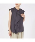 【カリテ/qualite】のフロントラッフルノースリーブブラウス 人気、トレンドファッション・服の通販 founy(ファニー) ファッション Fashion レディースファッション Fashion for Women トップス・カットソー Cut & Sew Tops キャミソール&ノースリーブ Camisoles & Sleeveless Tops シャツ・ブラウス・オフィスカジュアル Elegant Blouses & Button-Ups おすすめ Recommended / Our Picks ジャケット Jacket, Outerwear ドレープ Drape, Draping Fabric フロント Front, Front Design 夏 Summer 羽織 Haori, Light Jacket ビジネス 仕事 通勤 Business / Work / Commuting thumbnail チャコールグレー|ID: prp329100004697175 ipo3291000000033919788