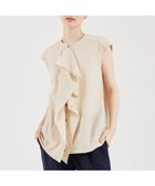 【カリテ/qualite】のフロントラッフルノースリーブブラウス 人気、トレンドファッション・服の通販 founy(ファニー) ファッション Fashion レディースファッション Fashion for Women トップス・カットソー Cut & Sew Tops キャミソール&ノースリーブ Camisoles & Sleeveless Tops シャツ・ブラウス・オフィスカジュアル Elegant Blouses & Button-Ups おすすめ Recommended / Our Picks ジャケット Jacket, Outerwear ドレープ Drape, Draping Fabric フロント Front, Front Design 夏 Summer 羽織 Haori, Light Jacket ビジネス 仕事 通勤 Business / Work / Commuting thumbnail ベージュ|ID: prp329100004697175 ipo3291000000033919789