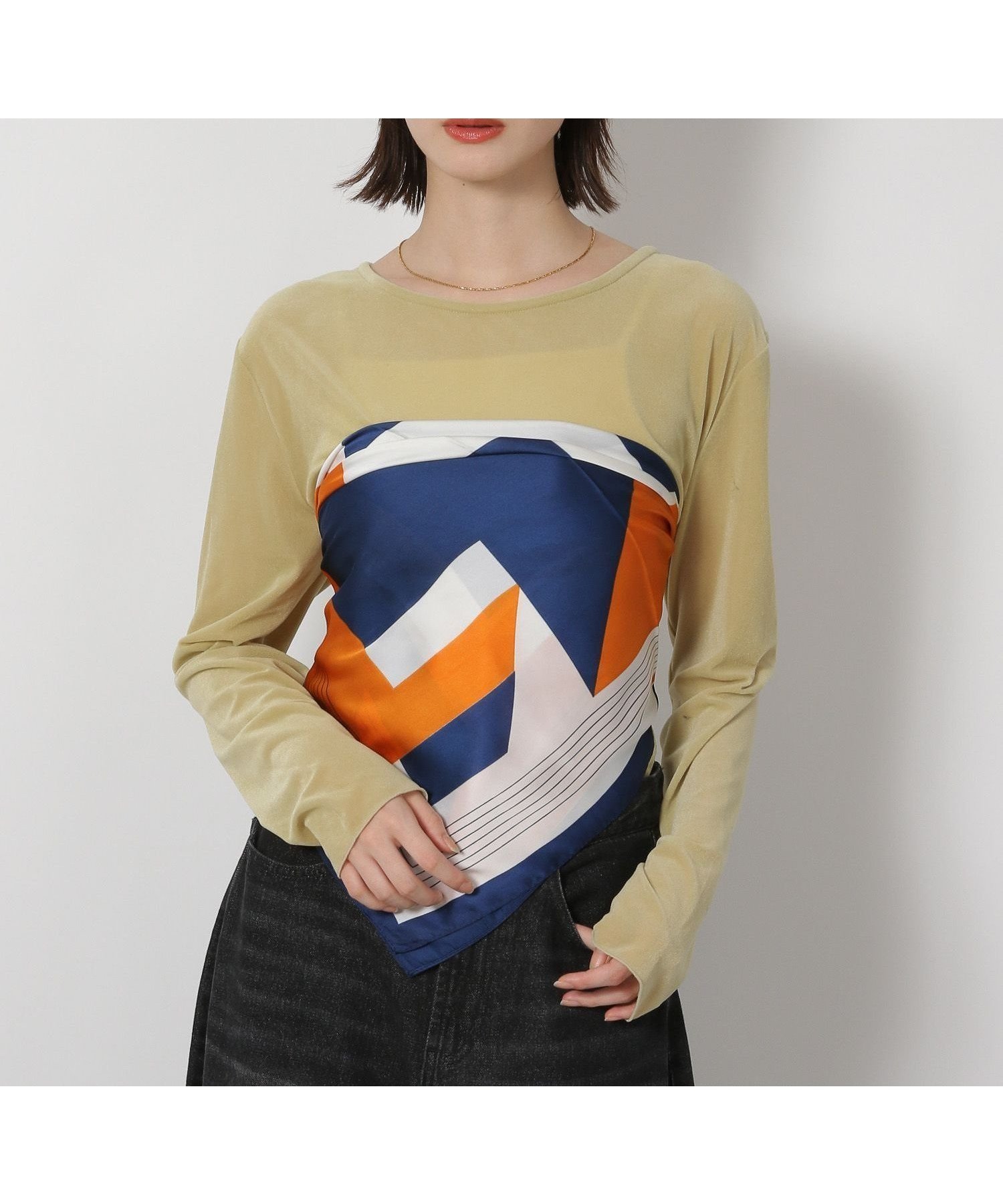 【ラコレ/LAKOLE】のシアーベロア長袖T インテリア・キッズ・メンズ・レディースファッション・服の通販 founy(ファニー) ファッション Fashion レディースファッション Fashion for Women トップス・カットソー Cut & Sew Tops ベロアトップス Velour Tops / Velvet-Look Items インナー Innerwear サロペット Overalls, Salopette シアー Sheer, See-Through ベロア Velour, Soft Velvet ベーシック Basic, Essential 羽織 Haori, Light Jacket 長袖 Long Sleeve, Full Sleeve イエロー|ID: prp329100004697180 ipo3291000000034651765