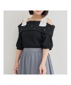 【その他のブランド/Other】の【WEB限定】ビジュー付きショルダーリボンオフショルトップス 黒|ID: prp329100004697184 ipo3291000000033919907