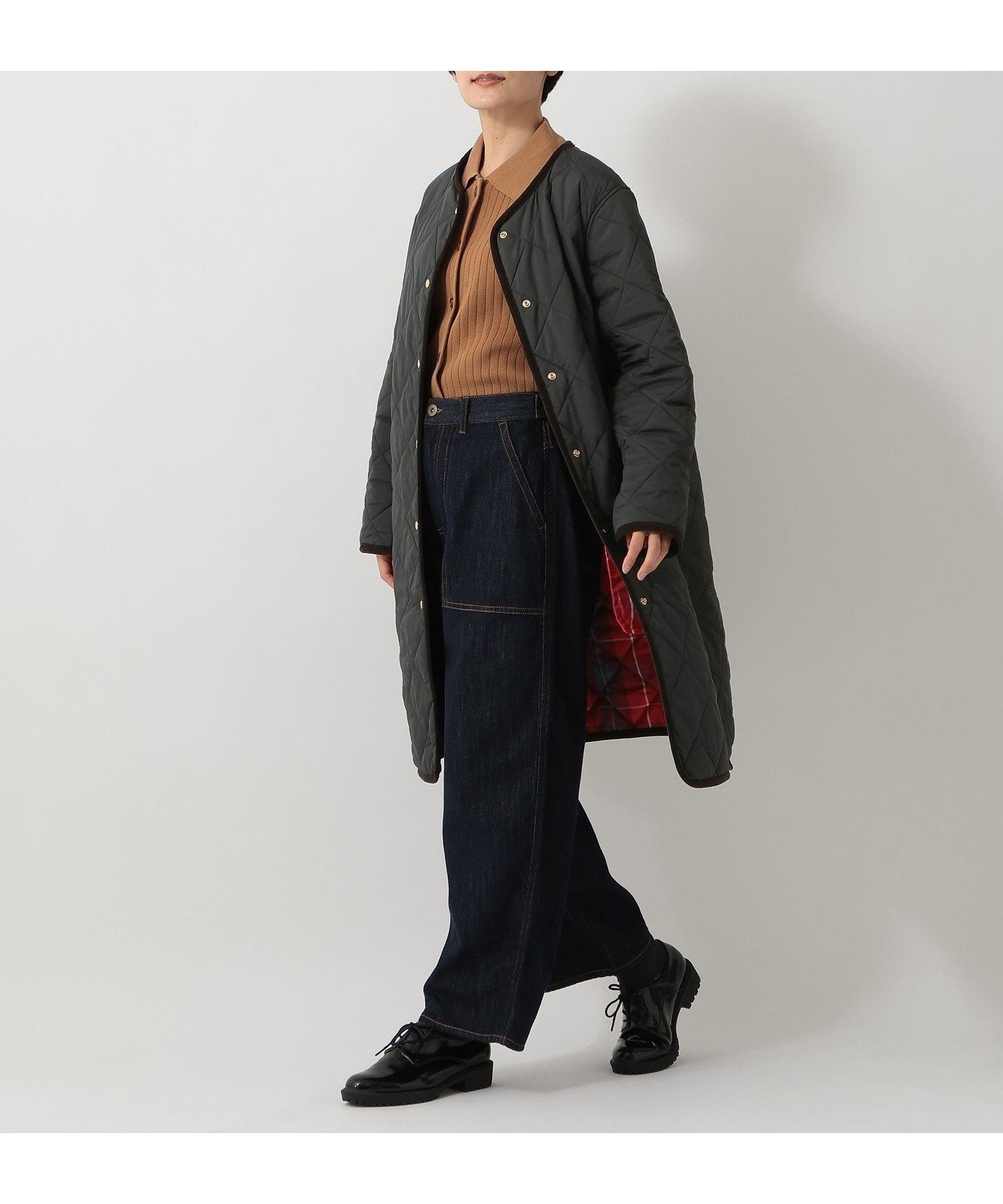 【アフタヌーンティー リビング/Afternoon Tea LIVING】のタータンチェック柄フード付きキルトロングコート/Afternoon Tea Original Tartans インテリア・キッズ・メンズ・レディースファッション・服の通販 founy(ファニー) 　ファッション　Fashion　レディースファッション　Fashion for Women　アウター　Coat / Outerwear Collection　コート・ロングコート・ピーコート　Long Coats, Peacoats & More　キルト　Quilt, Quilted Fabric　シンプル　Simple, Minimal　チェック　Check, Plaid, Tartan　防寒　Cold Protection, Winter-Ready　無地　Plain, Solid Color　ロング　Long, Long-Length　ブラック|ID: prp329100004697221 ipo3291000000033920213