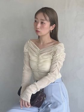 【スナイデル/SNIDEL】 ギャザーオフショルチュールトップス人気、トレンドファッション・服の通販 founy(ファニー) ファッション Fashion レディースファッション Fashion for Women トップス・カットソー Cut & Sew Tops インナー Innerwear カットソー Cut and Sewn Top カーディガン Cardigan, Knitwear ギャザー Gathered, Ruffled シアー Sheer, See-Through ジャケット Jacket, Outerwear ロング Long, Long-Length |ID:prp329100004697237