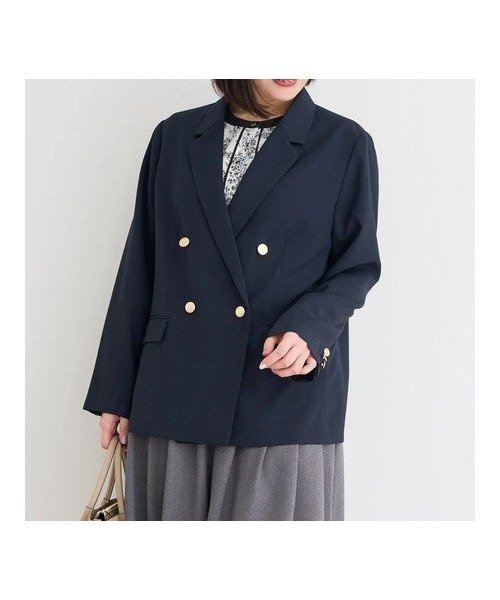 【その他のブランド/Other】のWテーラードジャケット インテリア・キッズ・メンズ・レディースファッション・服の通販 founy(ファニー) 　ファッション　Fashion　レディースファッション　Fashion for Women　アウター　Coat / Outerwear Collection　レディースジャケット・軽アウター　Jackets　テーラードジャケット / 通勤・きれいめスタイル　Tailored Jackets & Blazers　エレガント 上品　Elegant　オケージョン　Occasion Wear　シンプル　Simple, Minimal　スニーカー　Sneakers, Trainers　スラックス　Slacks, Dress Pants　セットアップ　Set-Up, Coordinated Outfit　ダブル　Double, Double-Breasted　デニム　Denim, Jeans Material　定番　Standard, Basic Item　プリント　Print, Printed Pattern　ベーシック　Basic, Essential　ポケット　Pocket, Pocket Detail　紺|ID: prp329100004697261 ipo3291000000033920393