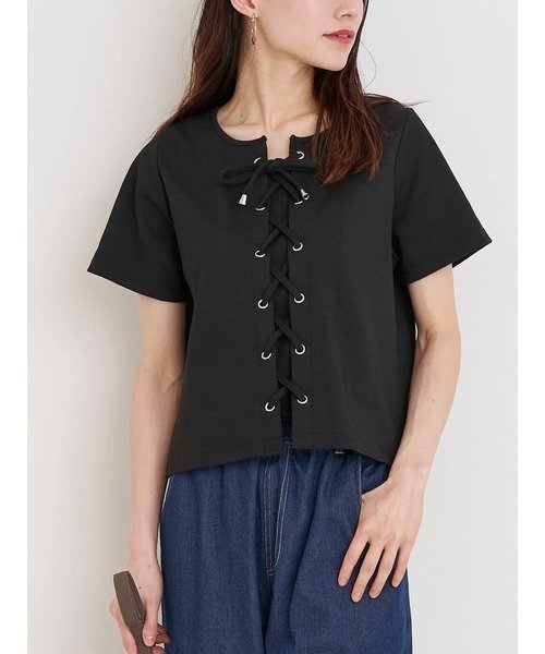 【その他のブランド/Other】のドロストリボントップス インテリア・キッズ・メンズ・レディースファッション・服の通販 founy(ファニー) https://founy.com/ ファッション Fashion レディースファッション Fashion for Women トップス・カットソー Cut & Sew Tops クール Cool, Chic コンパクト Compact, Small Size デニム Denim, Jeans Material バランス Balance, Style Balance フィット Fit, Slim Fit ボトム Bottoms, Lower Wear モノトーン Monotone, Black and White ワイド Wide, Wide Fit |ID: prp329100004697264 ipo3291000000033920399