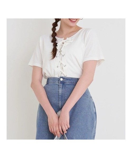 【その他のブランド/Other】のドロストリボントップス インテリア・キッズ・メンズ・レディースファッション・服の通販 founy(ファニー) 　ファッション　Fashion　レディースファッション　Fashion for Women　トップス・カットソー　Cut & Sew Tops　クール　Cool, Chic　コンパクト　Compact, Small Size　デニム　Denim, Jeans Material　バランス　Balance, Style Balance　フィット　Fit, Slim Fit　ボトム　Bottoms, Lower Wear　モノトーン　Monotone, Black and White　ワイド　Wide, Wide Fit　オフホワイト|ID: prp329100004697264 ipo3291000000033920401