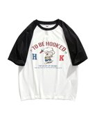 【アイモハ/aimoha】のHOOK -original-/アメカジイラストプリントラグランスリーブ半袖TEE 人気、トレンドファッション・服の通販 founy(ファニー) ファッション Fashion レディースファッション Fashion for Women トップス・カットソー Cut & Sew Tops おすすめ Recommended / Our Picks スリーブ Sleeve, Long Sleeve / Short Sleeve トレンド Trend, Trending Now ビッグ Big, Oversized フロント Front, Front Design プリント Print, Printed Pattern メンズ Men's, Menswear リラックス Relax, Relaxed Fit 人気 Popular, Best Seller 半袖 Short Sleeve, Half Sleeve thumbnail ブラック|ID: prp329100004697271 ipo3291000000033920497