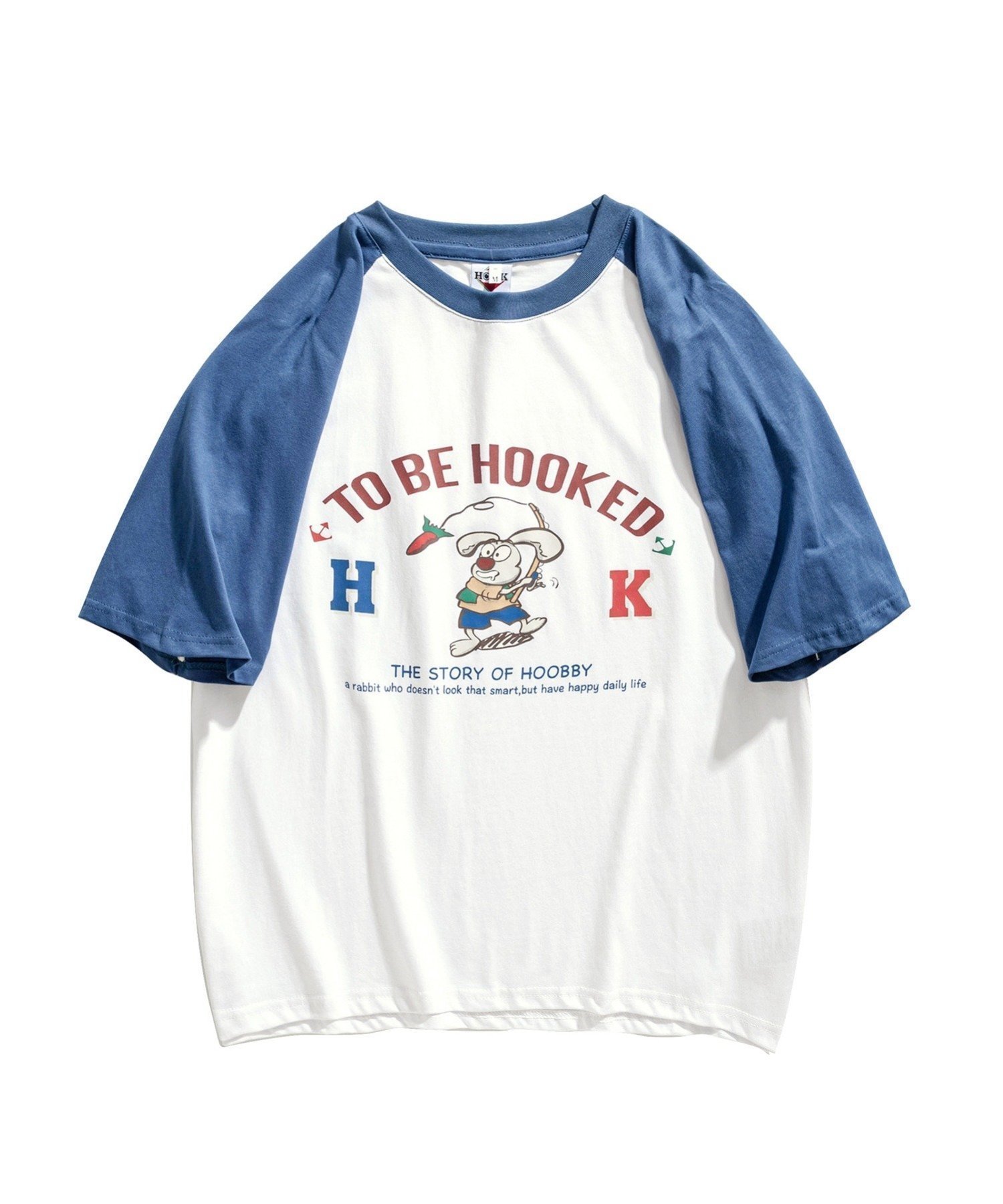 【アイモハ/aimoha】のHOOK -original-/アメカジイラストプリントラグランスリーブ半袖TEE インテリア・キッズ・メンズ・レディースファッション・服の通販 founy(ファニー) 　ファッション　Fashion　レディースファッション　Fashion for Women　トップス・カットソー　Cut & Sew Tops　おすすめ　Recommended / Our Picks　スリーブ　Sleeve, Long Sleeve / Short Sleeve　トレンド　Trend, Trending Now　ビッグ　Big, Oversized　フロント　Front, Front Design　プリント　Print, Printed Pattern　メンズ　Men's, Menswear　リラックス　Relax, Relaxed Fit　人気　Popular, Best Seller　半袖　Short Sleeve, Half Sleeve　ネイビー|ID: prp329100004697271 ipo3291000000033920498