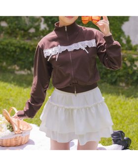【レトロガール/RETRO GIRL】のレース リボンつきトラックJK 人気、トレンドファッション・服の通販 founy(ファニー) ファッション Fashion レディースファッション Fashion for Women おすすめ Recommended / Our Picks ジャケット Jacket, Outerwear スポーツ Sports, Activewear プリーツ Pleats, Pleated リボン Ribbon, Bow レース Lace, Lace Fabric 冬 Winter / This Winter 秋 Autumn |ID:prp329100004697275
