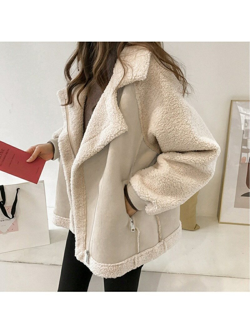 【ジュノア/JUNOAH】のフェイクムートンボアライダースジャケット インテリア・キッズ・メンズ・レディースファッション・服の通販 founy(ファニー) 　ファッション　Fashion　レディースファッション　Fashion for Women　アウター　Coat / Outerwear Collection　レディースジャケット・軽アウター　Jackets　ライダースジャケット / レザースタイル　Riders Jackets & Biker Style　クリーム|ID: prp329100004697283 ipo3291000000033920593