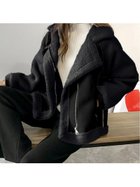 【ジュノア/JUNOAH】のフェイクムートンボアライダースジャケット ブラック|ID: prp329100004697283 ipo3291000000033920601